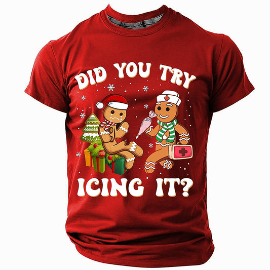 Men's Gingerbread Christmas Graphic T-Shirt