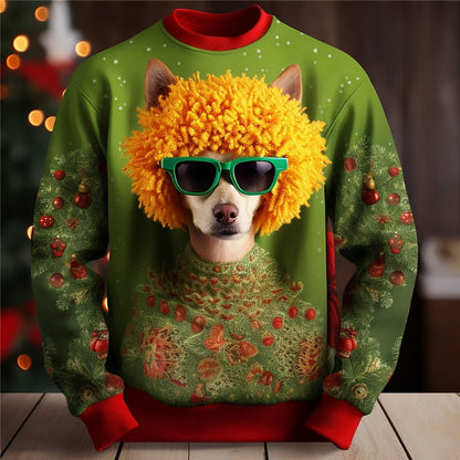 Christmas Merry Dog Golf Graphic Sweatshirt