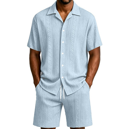 Men's Jacquard Shirt & Shorts Set
