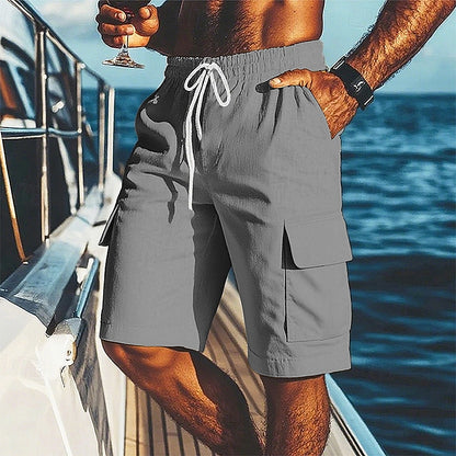 Lightweight Linen Shorts-Knee Length Shorts for Outdoor Activities