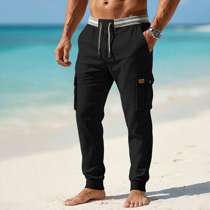 Baggy Drawstring Cotton Linen Pants