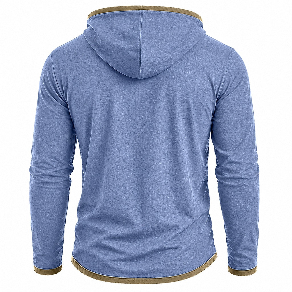 Vintage Colorblock 100% Cotton Hooded Pullover