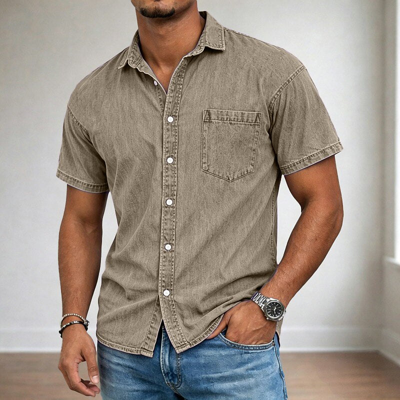 Men's Cotton Acid Wash Shirt