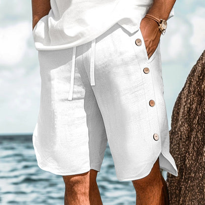 Summer Linen Shorts for Men-Elastic Waist, Multi-Pocket, Comfortable
