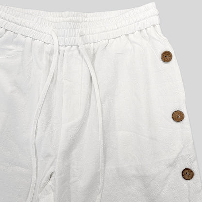 Summer Linen Shorts for Men-Elastic Waist, Multi-Pocket, Comfortable
