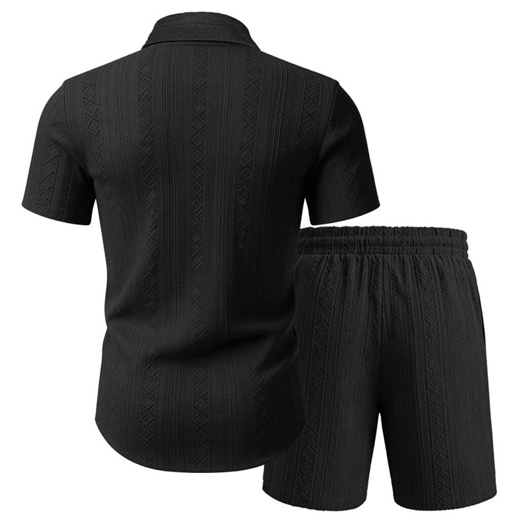 Men's Jacquard Shirt & Shorts Set