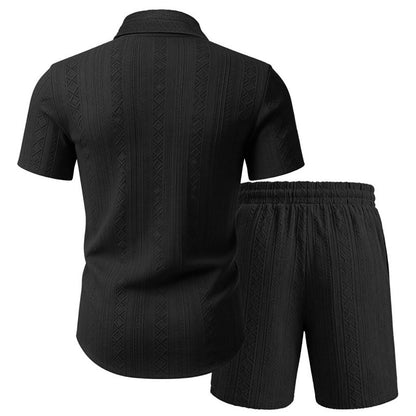 Men's Jacquard Shirt & Shorts Set
