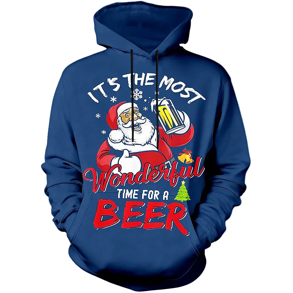 Santa Beer Christmas Holiday Party Hoodie