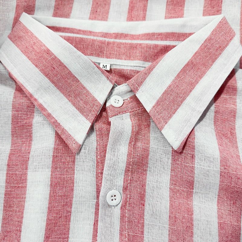 Men's Striped Cotton Linen Shirt - Soft & Breathable