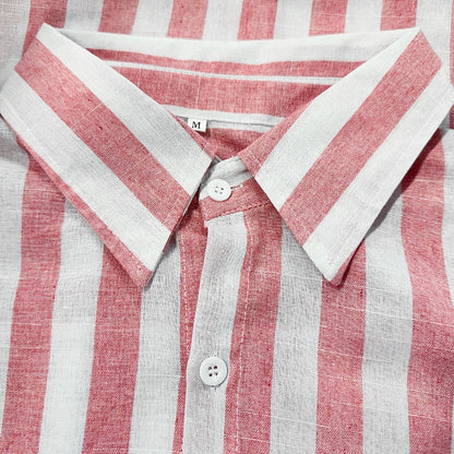 Men's Striped Cotton Linen Shirt - Soft & Breathable