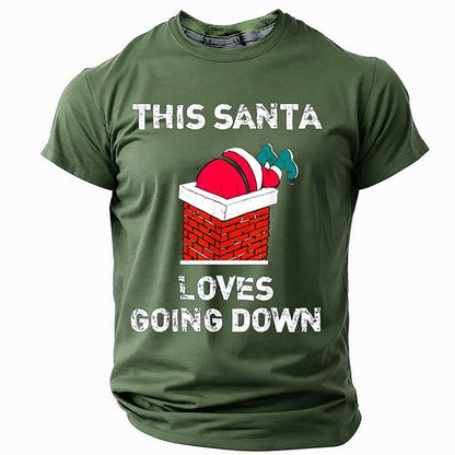 Men's Evergreen Santa Christmas T-Shirt