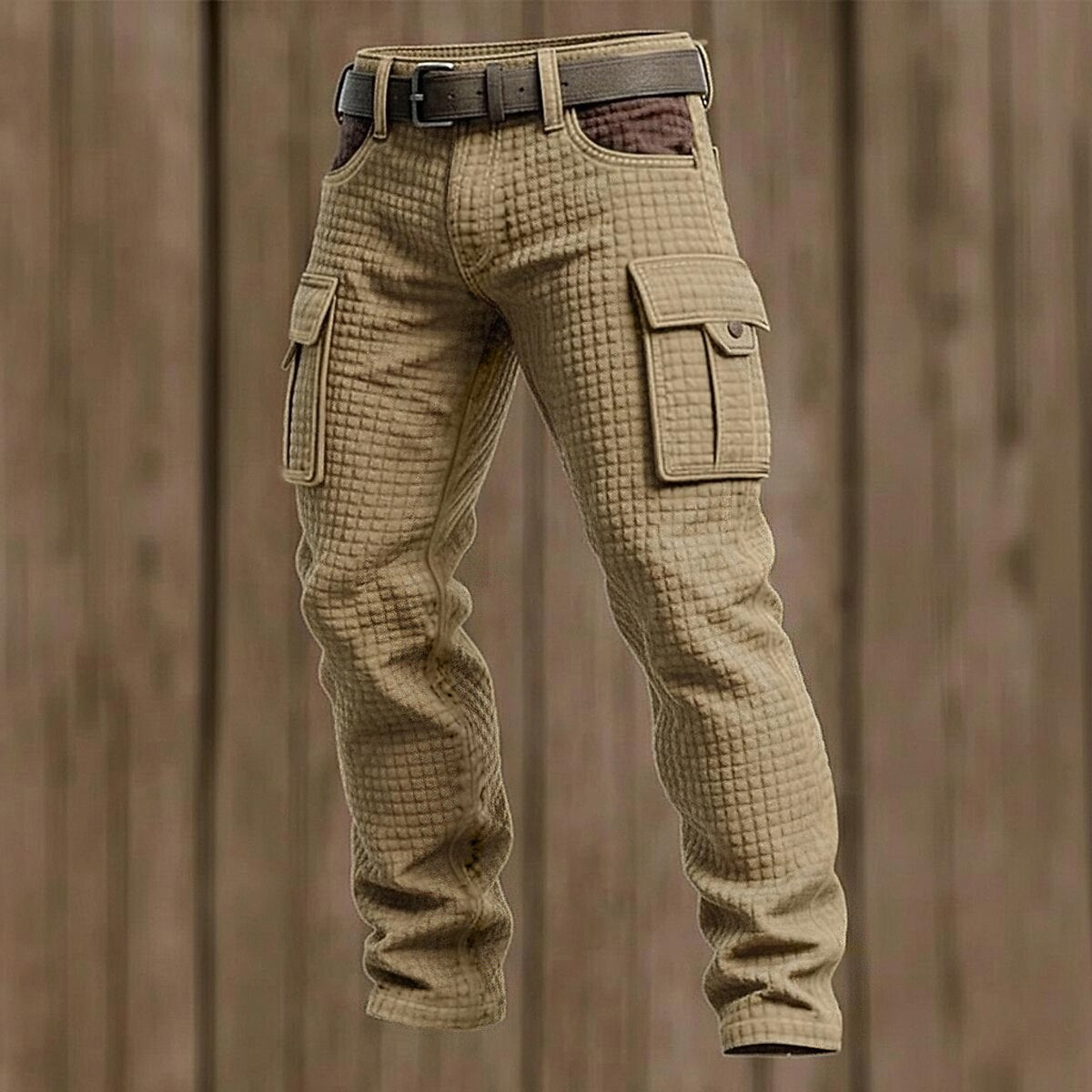 Waffle Patchwork Cargo Pants
