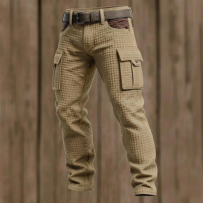 Waffle Patchwork Cargo Pants