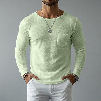 Men’s Relaxed Linen Texture Pocket Shirt