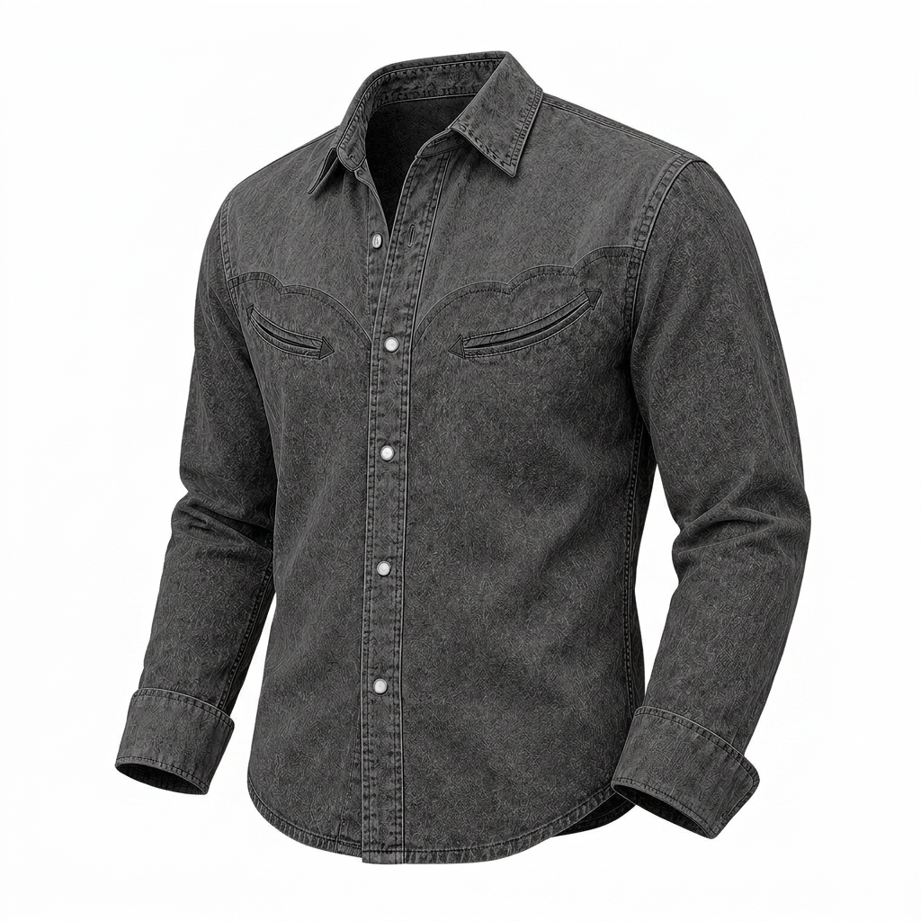 Broken-in Cotton Denim Shirt
