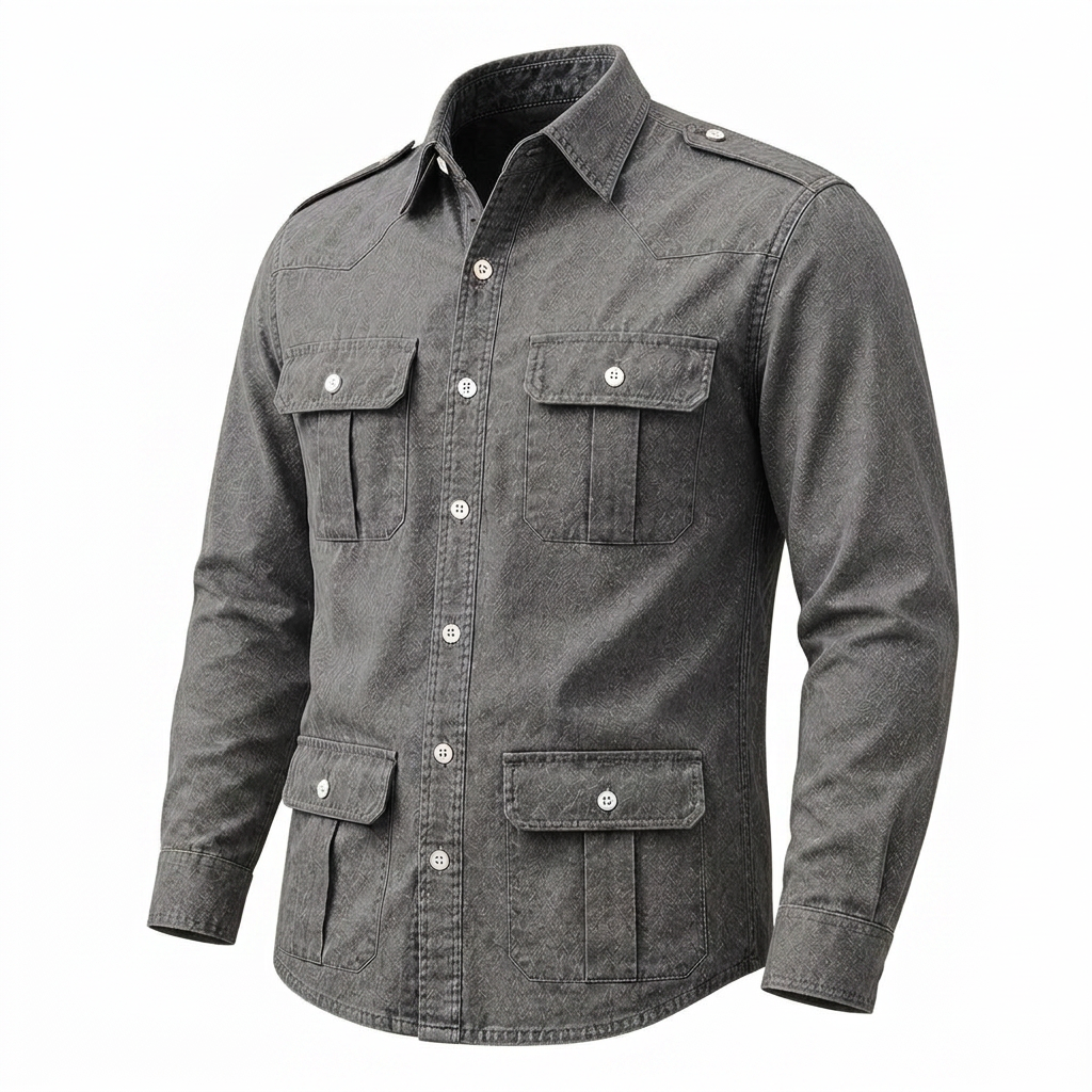 Vintage Washed Cotton Western Shirt
