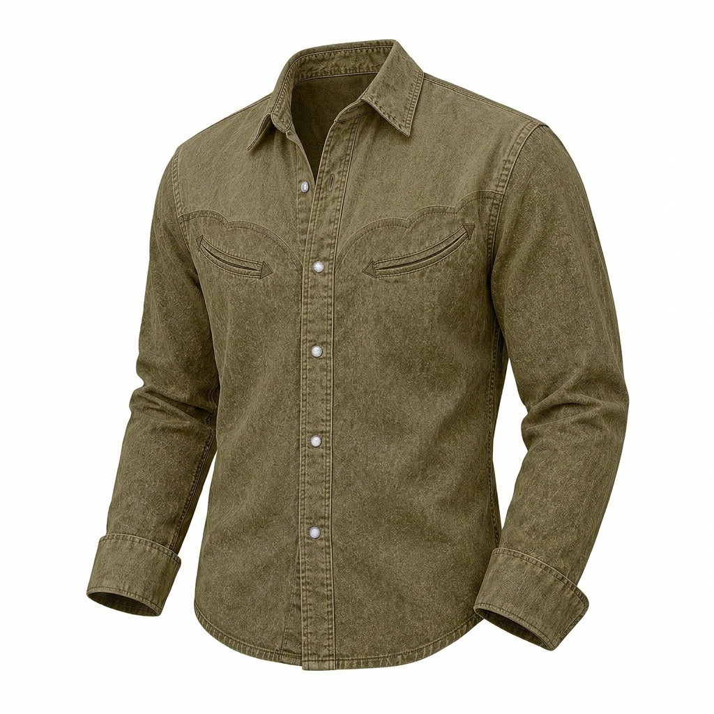 Broken-in Cotton Denim Shirt
