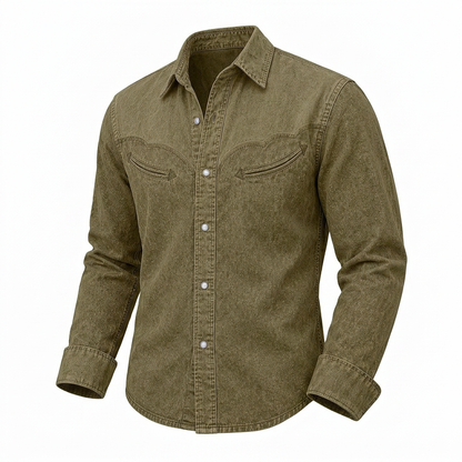 Broken-in Cotton Denim Shirt