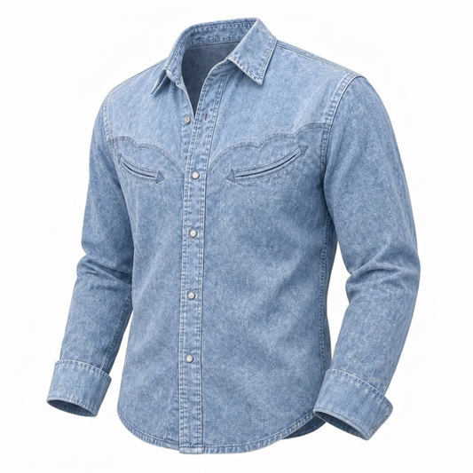 Broken-in Cotton Denim Shirt