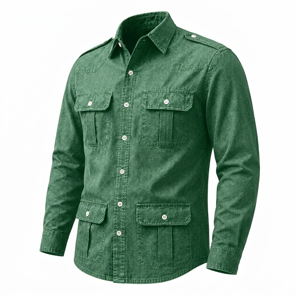 Vintage Washed Cotton Western Shirt