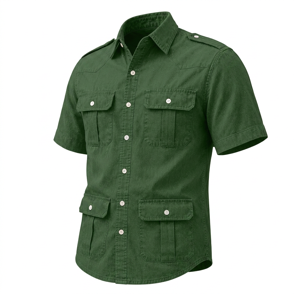 Broken-in Cotton Cargo Work Shirt