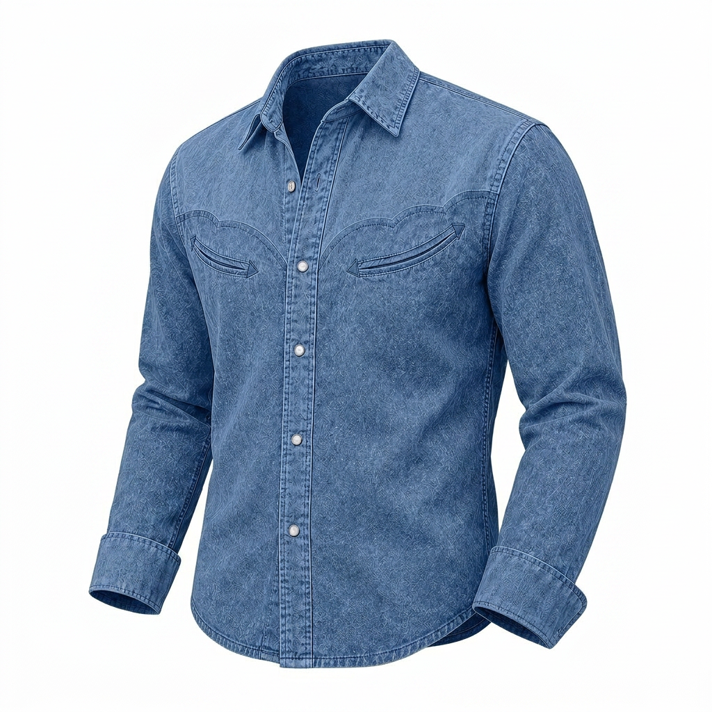 Broken-in Cotton Denim Shirt