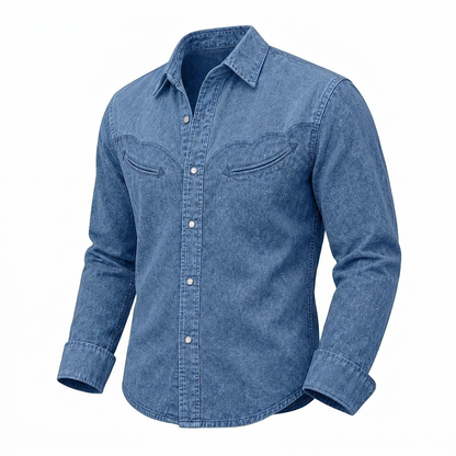 Broken-in Cotton Denim Shirt