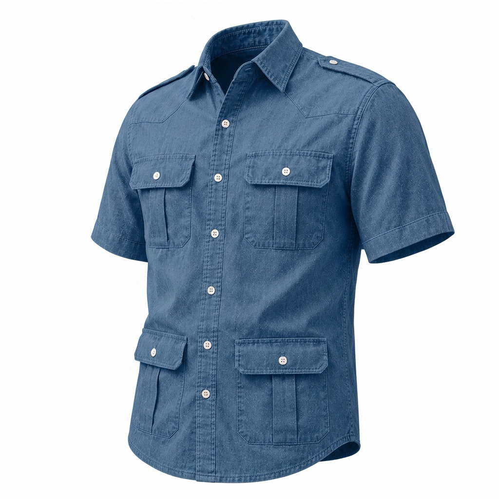 Broken-in Cotton Cargo Work Shirt