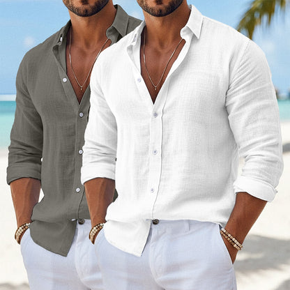 2-Pack Men's Linen Summer Shirts