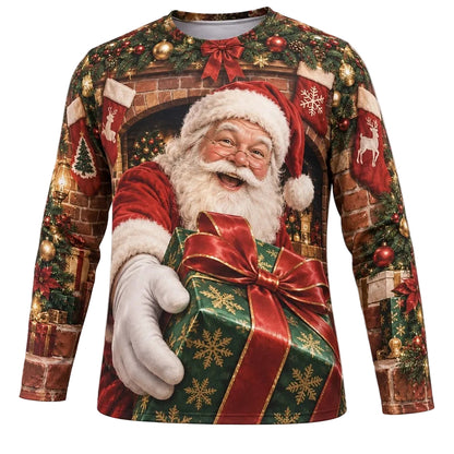 Men's Santa Claus Long Sleeve Graphic Tee