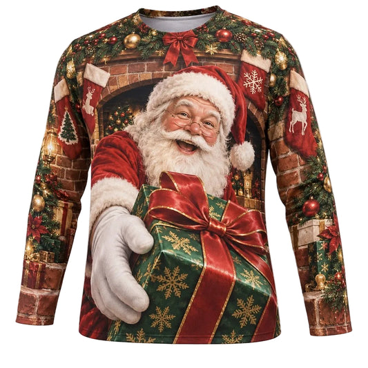 Men's Santa Claus Long Sleeve Graphic Tee