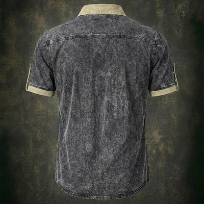 Colorblock Washed Cotton Shirt