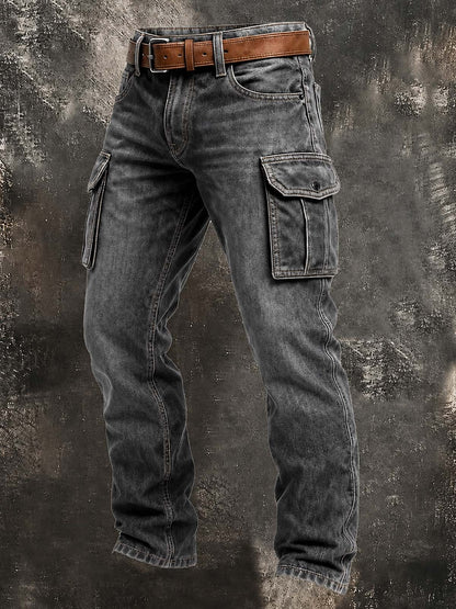 Vintage Washed Cotton Patchwork Cargo Pants