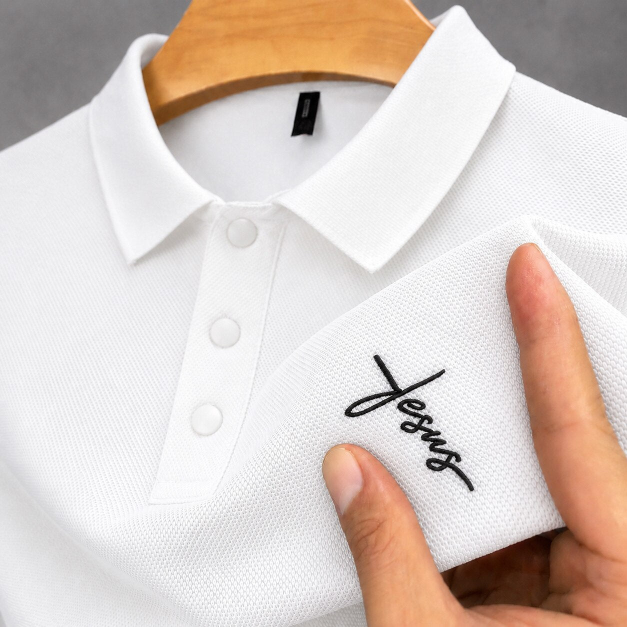Embroidered Cotton Pique Polo Shirt