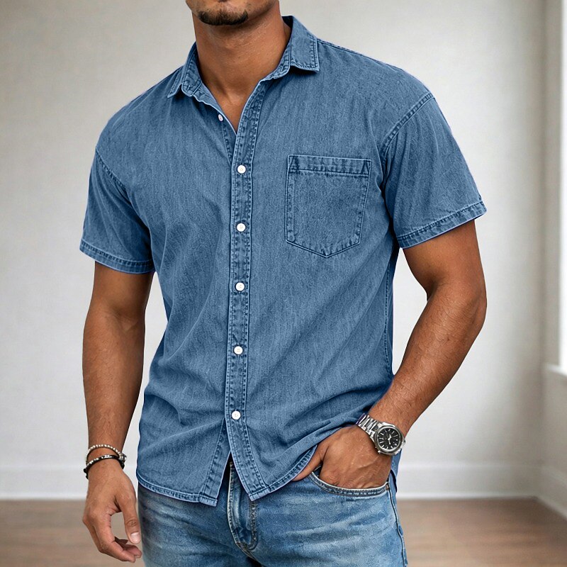 Men's Cotton Acid Wash Shirt