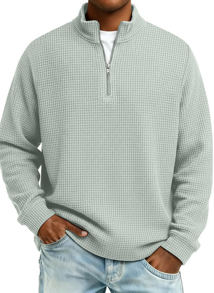 Classic Quarter Zip Waffle Polo