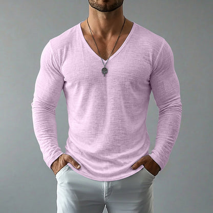 Men’s Lightweight Linen V-Neck Tee