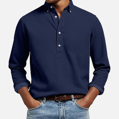 Long Sleeve Cotton Popover Shirt