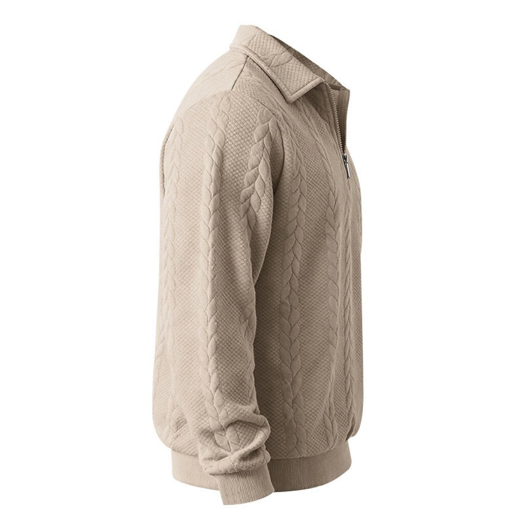 Comfort Jacquard Quarter Zip Polo