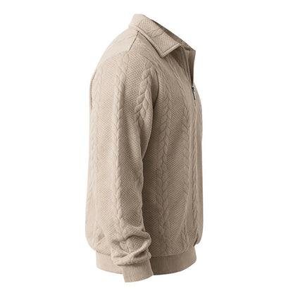 Comfort Jacquard Quarter Zip Polo