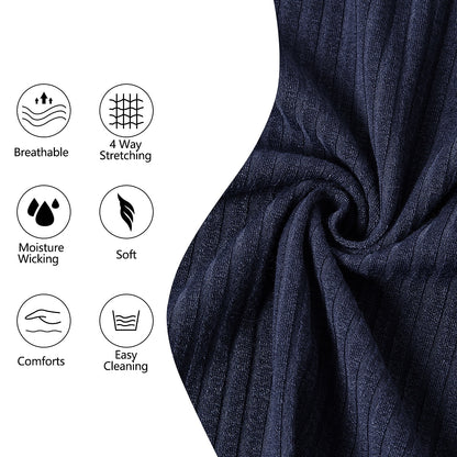 Men's Rib Knit Polo-Casual Short Sleeve Polo