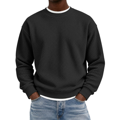 Classic Crewneck Waffle Sweatshirt Pullover