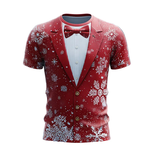 Men's Christmas Classic Red Tuxedo T-Shirt