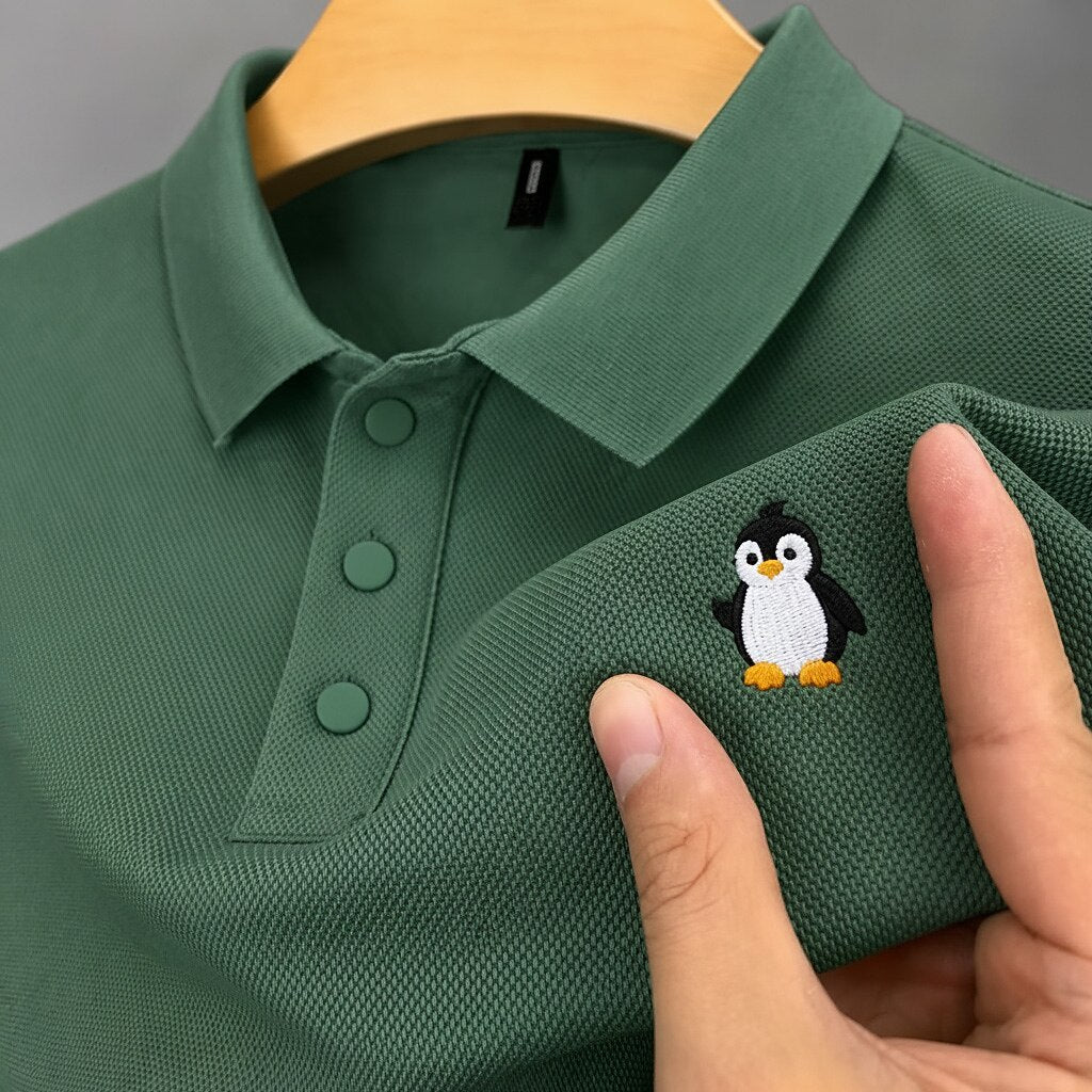 Textured 100% Cotton Pique Polo Shirt
