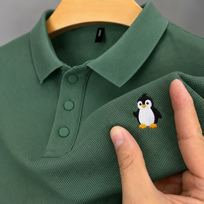 Textured 100% Cotton Pique Polo Shirt