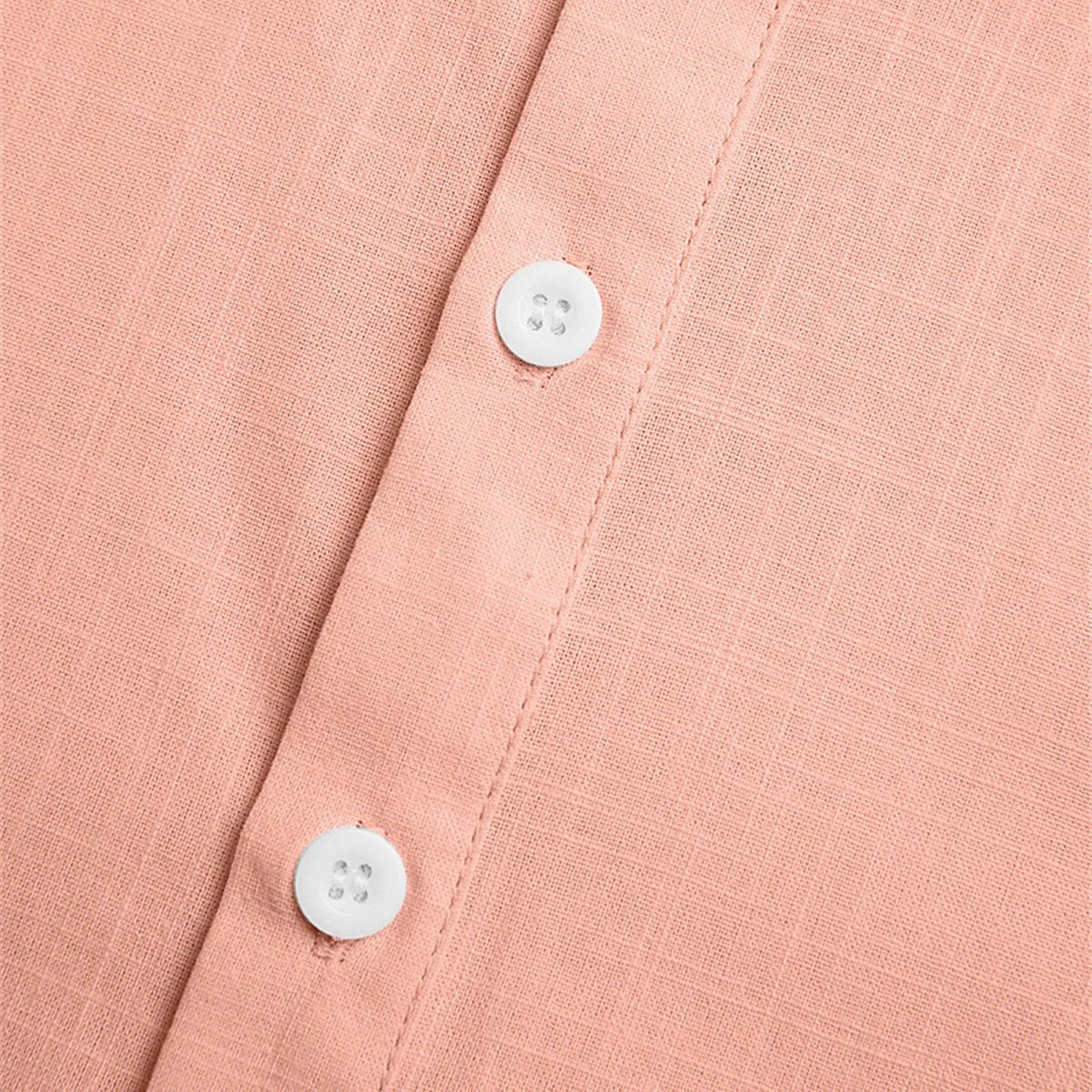 Cotton Linen Shirt with Band Collar Design