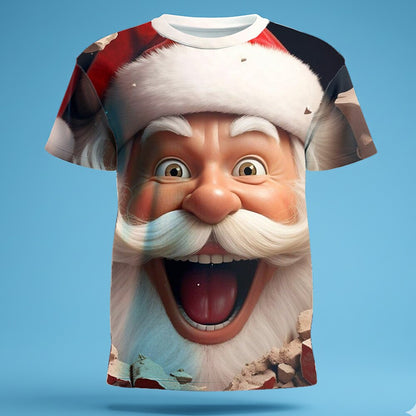 Funny Cartoon Santa Christmas Tee