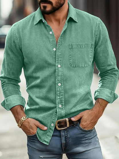 Broken-in Cotton Button Work Shirt