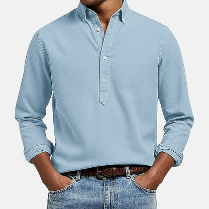 Long Sleeve Cotton Popover Shirt