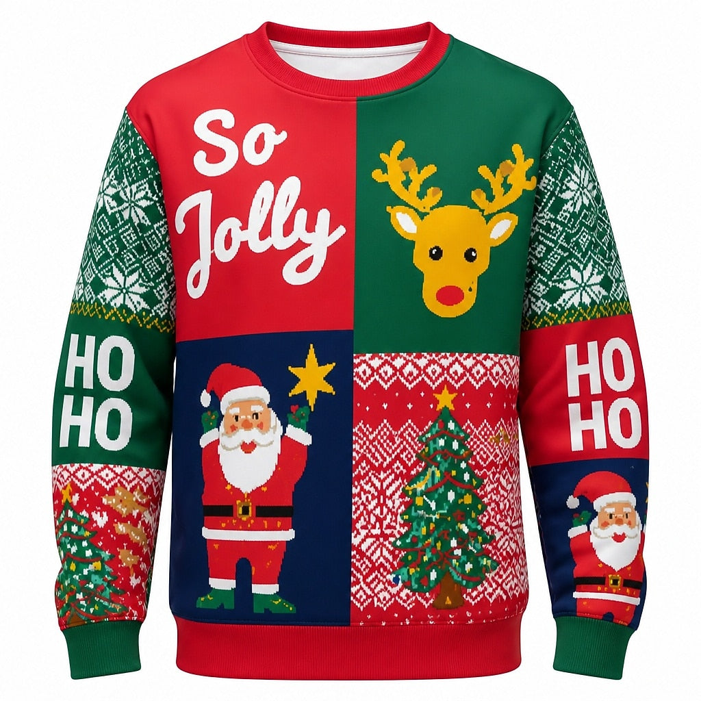 Men's Santa Gingerbread Tree Crewneck Sweatshirt